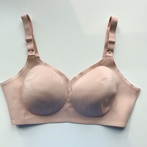 Momcozy Womens 3XL Plus Nursing Pumping Bra Beige Seamless Wireless